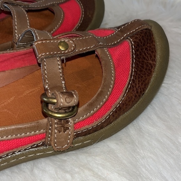 Lucky brand vintage cute comfy red brown y2K boho Mary Jane buckle shoe size 9 - Picture 10 of 13